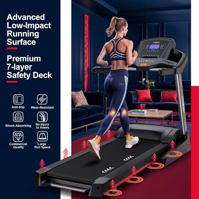 Біговий тренажер CharonFit T800: складний, потужний, до 160 кг, 20 км/год, з монітором