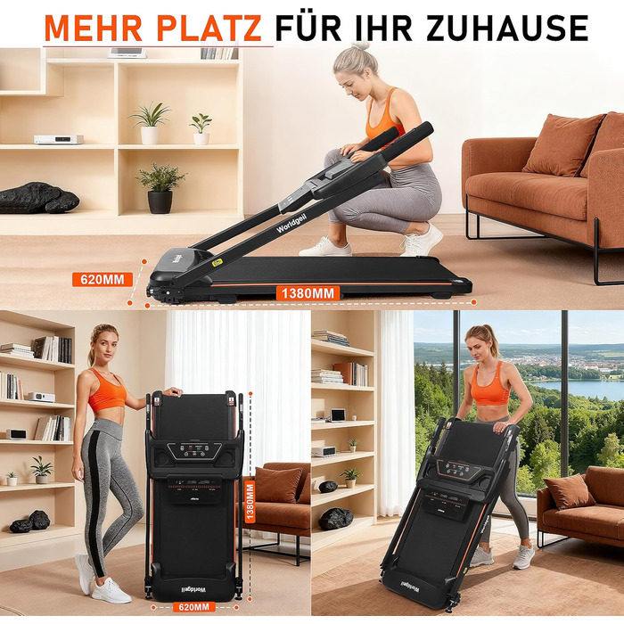 Біговий тренажер для дому 14 км/год з регулюванням нахилу 7% та LED-дисплеєм - Walking Pad до 150 кг