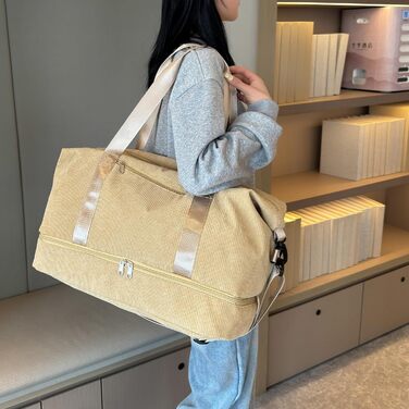 Спортивна сумка-валіза для жінок, 35L, Weekender, Travel Duffle Bag з відділенням для взуття та мокрих речей, пляжна/тренувальна сумка, ручна поклажа для спортзалу, подорожей, відпочинку (Хакі)