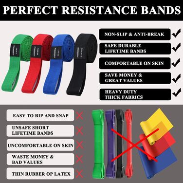 Набір еластичних стрічок для фітнесу, 6 шт. (3 Booty Bands + 3 довгі стрічки), для тренувань всього тіла, рожеві/фіолетові/зелені (зелені, червоні, сині, чорні)