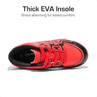 Дитячі футбольні кросівки DREAM PAIRS для дівчаток та хлопчиків. Легкі спортивні кросівки для бігу та тренувань. Зносостійкі, унісекс, кольори: зелений, білий, червоний, чорний. Розмір 28.5 EU