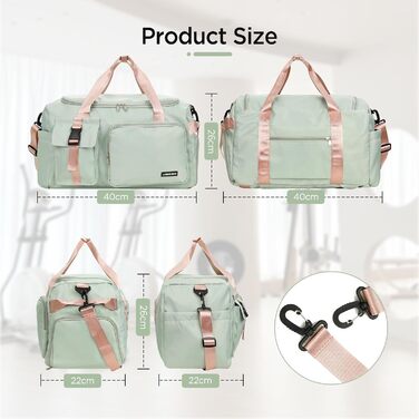 Спортивна сумка Cozary 42L: водонепроникна, з відділенням для взуття та мокрих речей, ідеальна для тренувань, подорожей та бізнесу (зелена)