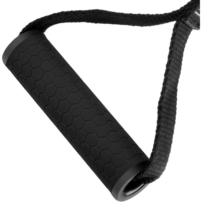 Набір аксесуарів для тренажерів KYLIN SPORT: гумки, ручки, карабіни, фітнес-петлі, ручки для турніків (чорний силікон)