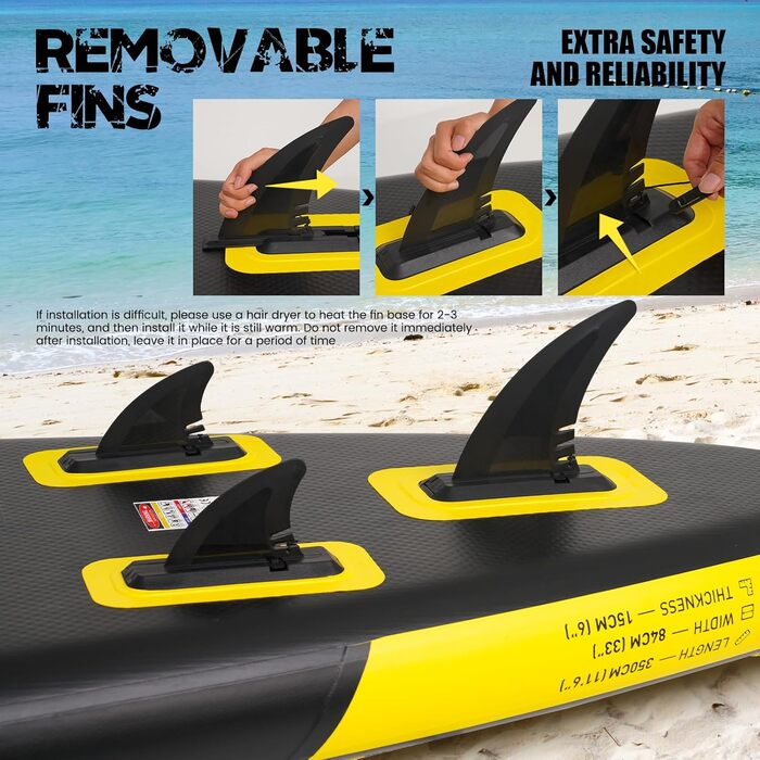 Надувна SUP-дошка FunWater для дорослих з веслом, ручним насосом, нековзким EVA-покриттям та страховочним шнуром