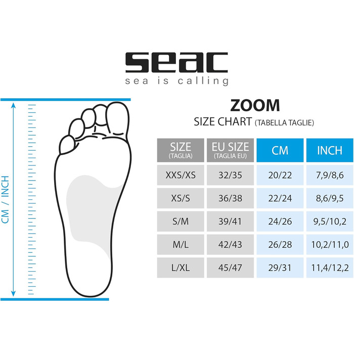 Набір для снорклінгу Seac Zoom: маска, трубка та ласти 32-35
