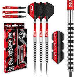 Професійні дротики для дартсу RED DRAGON Javelin Black Series зі сталевими наконечниками, набір із оперенням та шaфтами