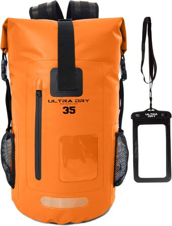 Водонепроникний рюкзак Dry Bag преміум-класу 35/55 л, мішок для телефону, ідеальний для водних видів спорту, походів, риболовлі та кемпінгу (Оранжевий)