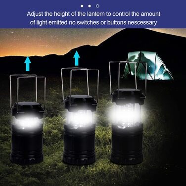 Кемпінгова лампа Diealles, 2 шт. 30 LED, водонепроникна, з гачком, для намету, походів, риболовлі, надзвичайних ситуацій, чорна