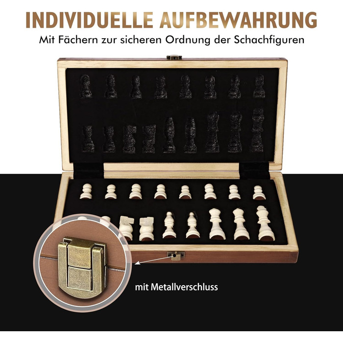 Шахи та шашки магнітним набором Sihaiyuan, дерев'яне складне шахове поле, для дорослих та дітей, 39x39 см