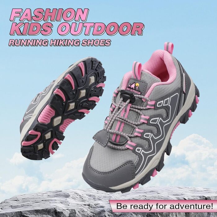 Дитячі спортивні кросівки UOVO для бігу, трекінгу та прогулянок (розміри 27-40, сірий/рожевий)