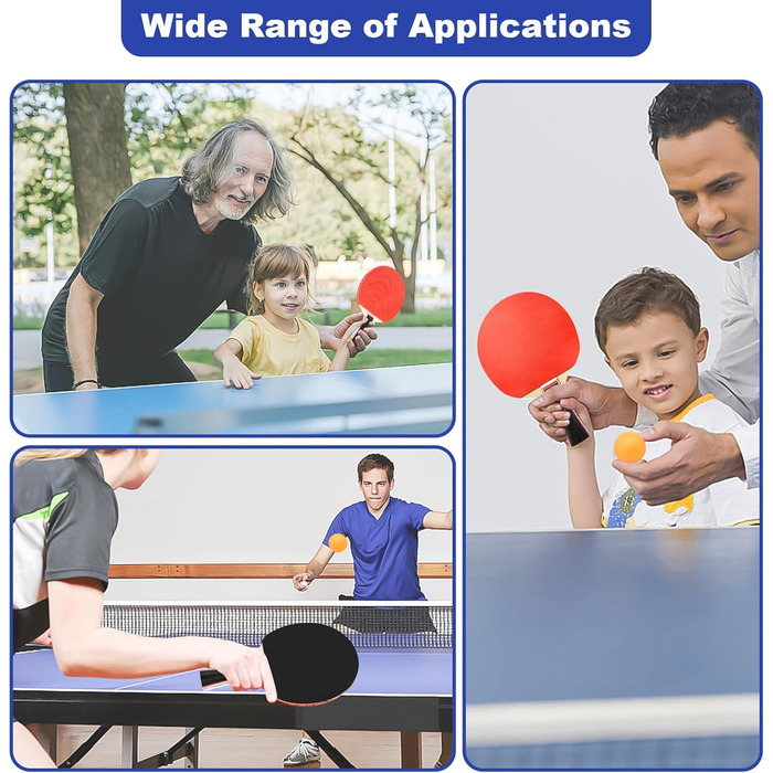 Набір для настільного тенісу: 4 ракетки, 8 м'ячів, сумка. Підходить для початківців, сімей та професіоналів. Ідеально для гри в приміщенні та на вулиці.