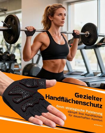 Фітнес рукавички ATERCEL для жінок та чоловіків - неслизькі дихаючі рукавички для тренувань з преміальним зчепленням та захистом долонь для силових тренувань, спортзал, воркаут, тренування. Чорний колір