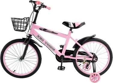 Дитяче велосипед 16 дюймів, регульоване сідло та кермо, рама з вуглецевої сталі, подвійні гальма, ударостійкі колеса, магнітні блискучі колеса, знімні додаткові колеса, для хлопчиків