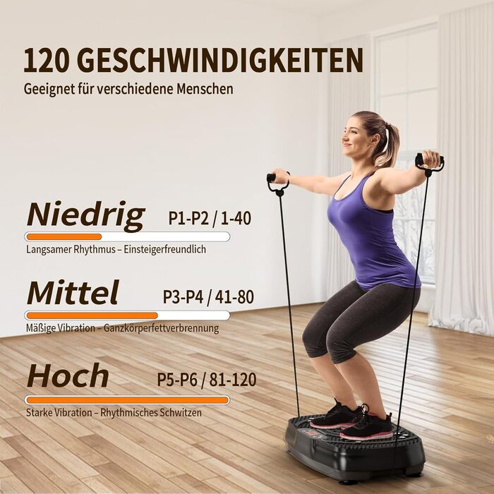 Вібраційна платформа TISSCARE для дому: тренування, схуднення, формування фігури та м'язів. 120 рівнів, 5 режимів, до 180 кг. Чорний колір