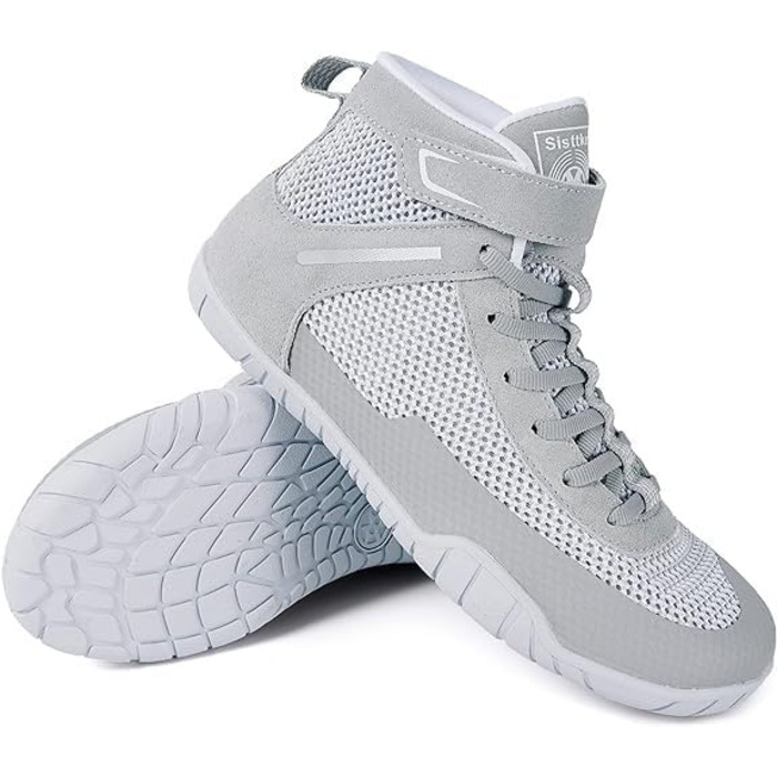 Жіночі борцівські черевики для боксу з плоскою підошвою, розмір 38.5 EU, світло-сірий колір