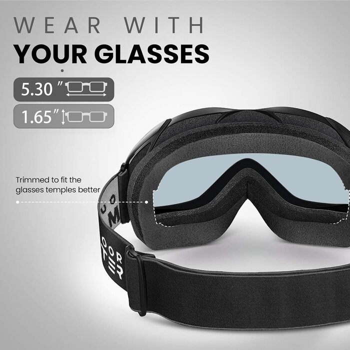Лижна маска OutdoorMaster OTG для жінок, чоловіків та підлітків, полікарбонат, VLT 80%