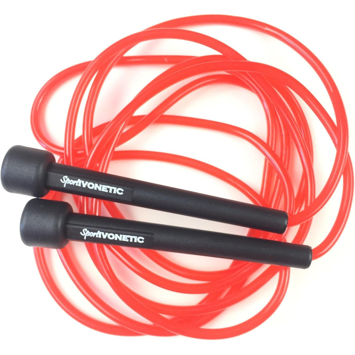 Стрибкове канат для дорослих та дітей - для фітнесу, кросфіту, спорту, боксу та відпочинку - регульований, червоний