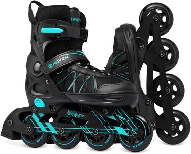 Інлайнери роликові ковзани RAVEN Expert, дитячі та дорослі, регульовані (40-43, 25,5-28 см), колір м'ятний