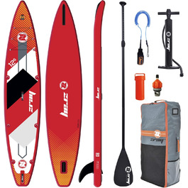 Надувна SUP-дошка Zray Rapid 12'6, подвійний Dropstitch + карбоновий стрингер, комплект, вантажопідйомність 160 кг, 381x76x15 см