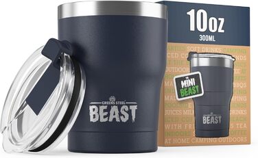 Термочашка Beast 1050 мл (40 oz), темно-синя, багаторазова, з 2 трубочками та щіткою, подвійні стінки, нержавіюча сталь, для кави та айс-кави
