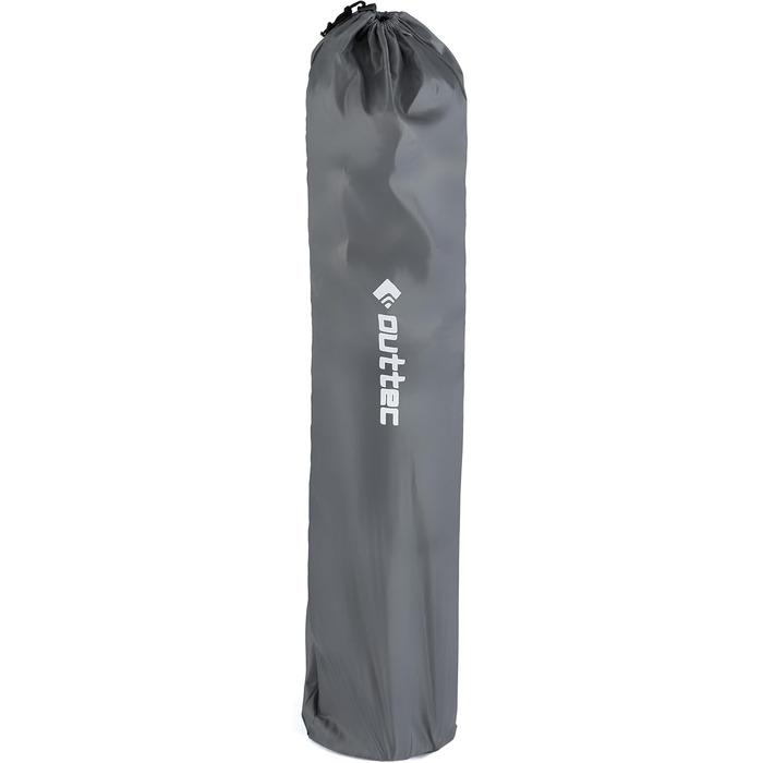 Зручний складаний стул для кемпінгу Outtec: 130 кг, висока спинка, підсклянник, сумка, зелений (сірий)