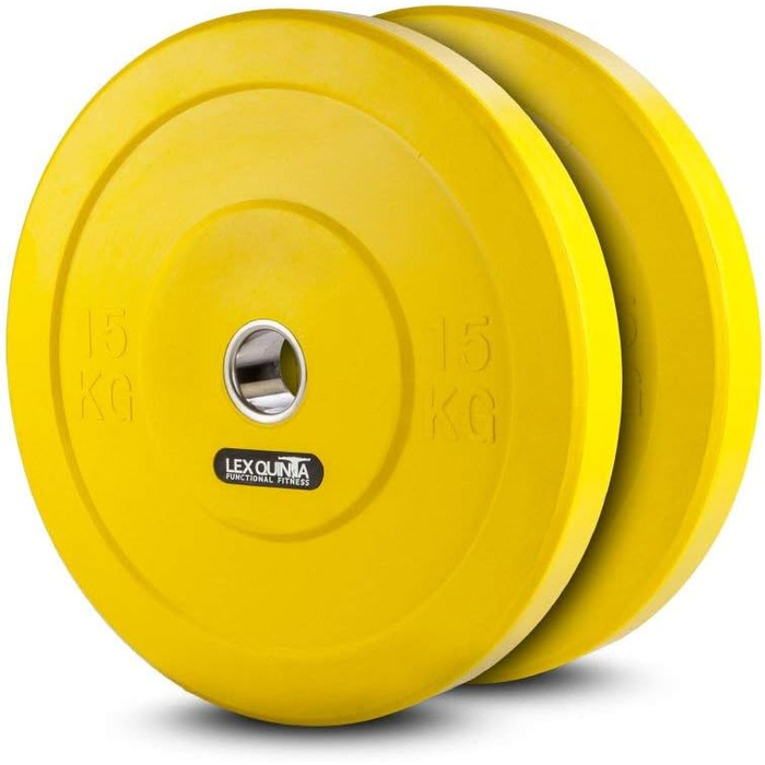 Lex Quinta Бамперні диски 2x15 кг, жовті, для штанги 50 мм