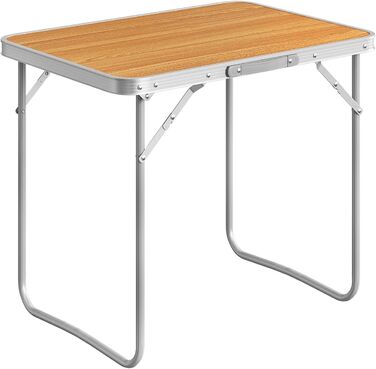 Складаний туристичний стіл Woltu для пікніка, пляжу та відпочинку на природі, 70x50x60 см (Alu & MDF)