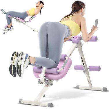 Тренажер для пресу GuuG: компактний складний фітнес-тренажер для дому, фітнес-обладнання для пресу, абдомінальна машина, для чоловіків та жінок, фіолетовий