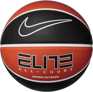 Баскетбольний м'яч Nike Elite All Court 8P 2.0, розмір 7, гума та синтетична шкіра, колір бурштиновий/білий/металік срібло/чорний