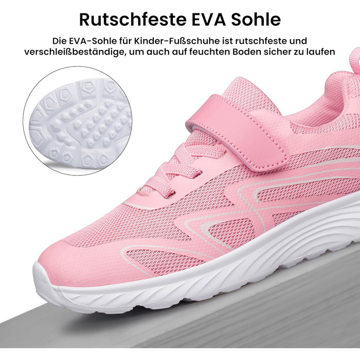 Дитячі кросівки Raoendis для хлопчиків та дівчаток - спортивні, для занять у залі, легкі, з дихаючим матеріалом (29 EU, Рожевий)