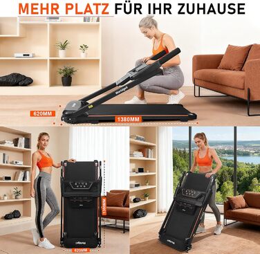 Біговий тренажер для дому 14 км/год з регулюванням нахилу 7% та LED-дисплеєм - Walking Pad до 150 кг