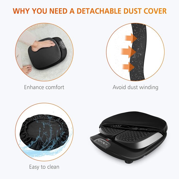 Електричний масажер для ніг Snailax Shiatsu з підігрівом та пульсацією, з пультом керування, подарунок