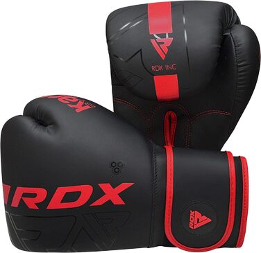 Дитячі боксерські рукавички RDX KARA 6oz для муай-тай, кікбоксингу, ММА, спарингів, тренувань, шкіра Maya Hide, чорні/червоні