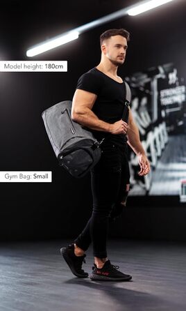 Спортивна та дорожня сумка Fitgriff для жінок і чоловіків з відділенням для взуття й вологих речей, сіра, 48x26x25 см, для спортзалу, фітнесу та подорожей