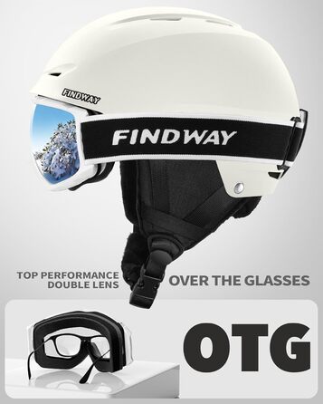 Комплект для сноуборду та лиж Findway: шорти та бриджі для жінок та чоловіків, дорослі та юніори (M, білий)