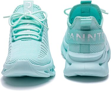 Кросівки для бігу DANNTO - чоловічі та жіночі кросівки, спортивне взуття для фітнесу, занять на вулиці, повсякденного носіння. Легкі, дихаючі, з антиковзкою підошвою. Розмір 44 EU, кольори: чорний, білий, блакитний.