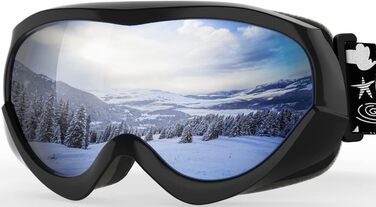 Дитячі лижні окуляри OutdoorMaster з UV-захистом, сумісні з шоломом, для хлопчиків та дівчаток, VLT 10.1%