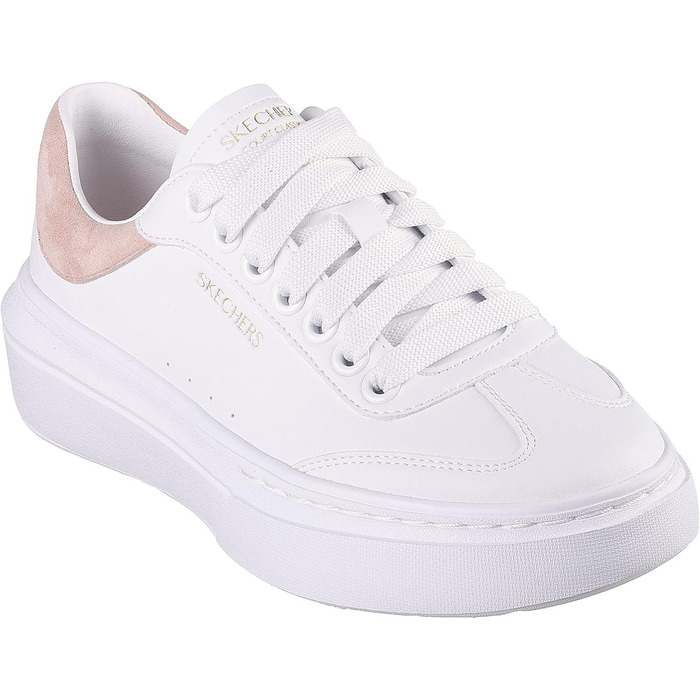 Жіночі кеди Skechers Cordova Classic Best Behavior білого кольору з рожевою облямовою, шкіряні, розмір 38 EU