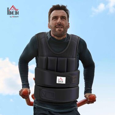 Утяжелитель для фітнесу HOMCOM 20 кг, регульований жилет з вантажами для тренувань, бігу (унісекс)
