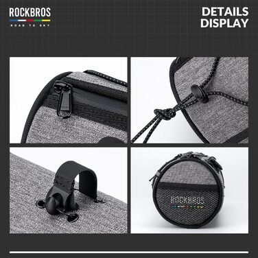 ROCKBROS велосипедна сумка на кермо 1,5 л, водовідштовхувальна, з відбивачами, сіра, для гірських, шосейних і міських велосипедів