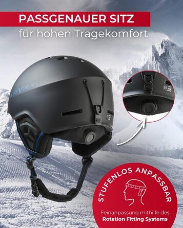 Шолом для гірських лиж та сноуборду Black Crevice Aspen, легкий Inmould, регульований RFS-система, чорний, розмір L (58-61 см)