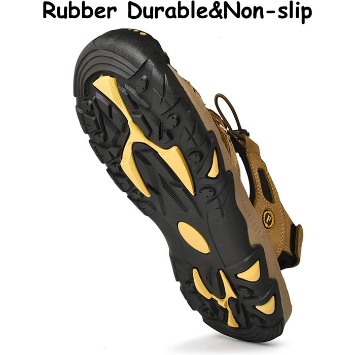 Чоловічі трекінгові сандалі LVPTSH: шкіряні літні кросівки для активного відпочинку та прогулянок, 44 EU, світло-коричневі