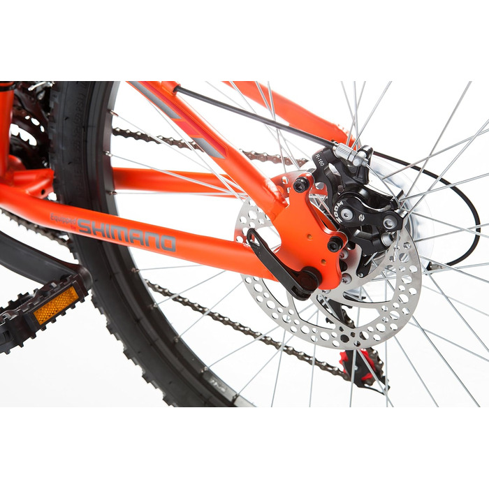 Дитячий гірський велосипед 20'' Moma Bikes, алюмінієвий, 6 швидкостей Shimano, дискові гальма, передня амортизація