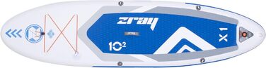 Надувна SUP-дошка Zray X1 310x81x15 см з веслом, насосом і сумкою, синя, Dropstitch