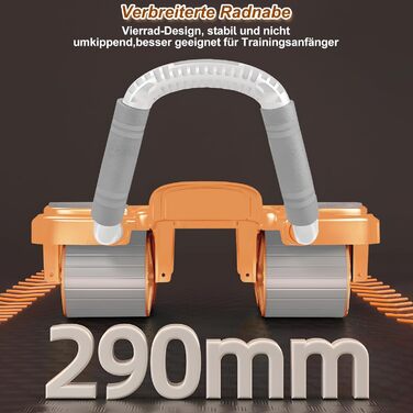 Ролер для пресу з опорою на лікті, автоматичний відскок, тренажер для пресу для жінок та чоловіків (Оранжевий)