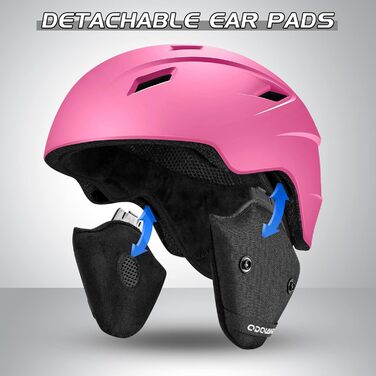 Шолом для лиж та сноуборду Ololand з маскою, рожевий, M (55-59 см), захист UV 400