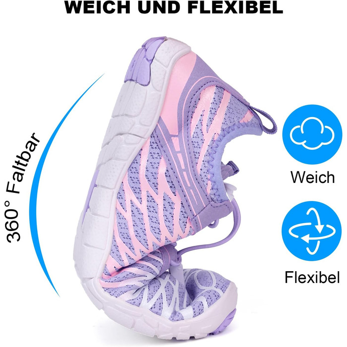 RUYI Взуття для пішоходів без шкарпеток унісекс, швидковисихаюче, для плавання, м'яке, легке, трейлові кросівки, фітнес-взуття з антиковзкою підошвою та широкою передньою частиною, A09, фіолетовий, 40 EU