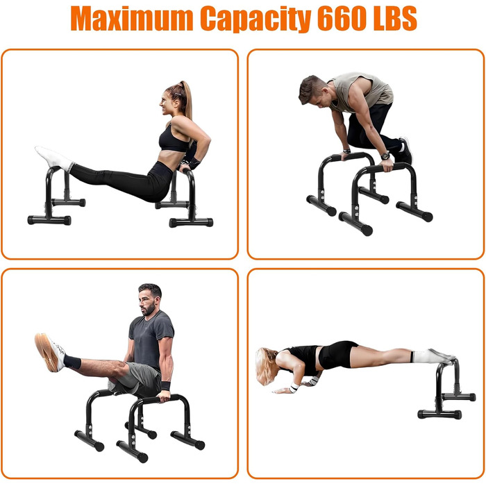 Паралелетки для віджимань та висіння, фітнес обладнання для дому та вулиці, Heavy Duty, протиковзаюча поверхня