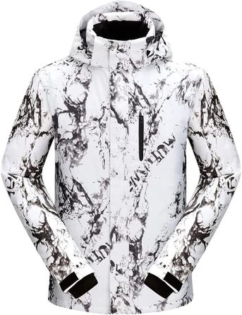 Комплект гірськолижний чоловічий: куртка та штани, зимовий, водонепроникний, вітронепроникний, з капюшоном, камуфляж, XL