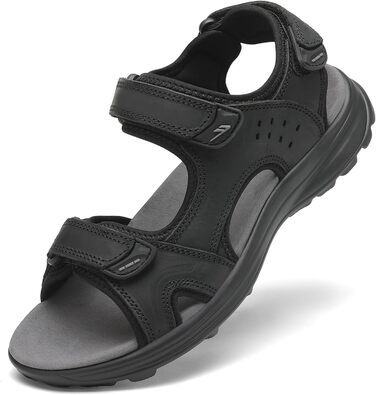 Чоловічі сандалі FLARUT для туризму та відпочинку на природі. Легкі сандалі з натуральної шкіри, чорного кольору, розмір 40 EU. Ідеальні для літа та активного відпочинку.